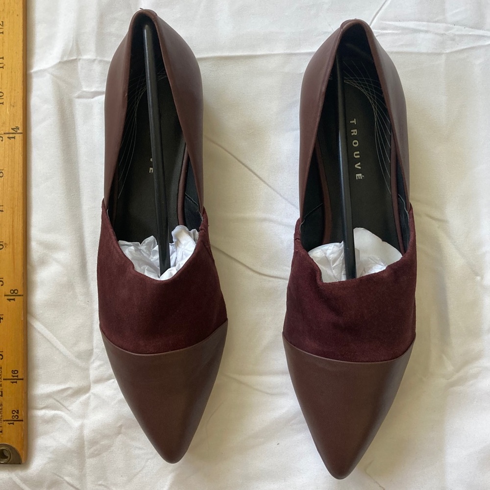 Trouve Burgundy leather/suede flats